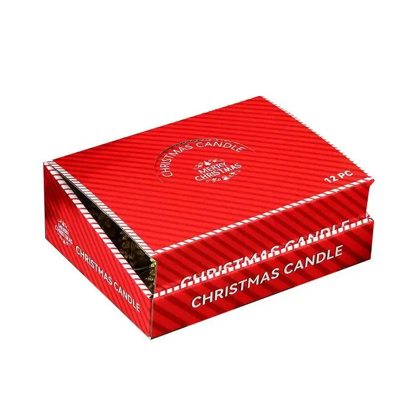 Lot de 12 Bougies de Noël Parfumées Sans Fumée