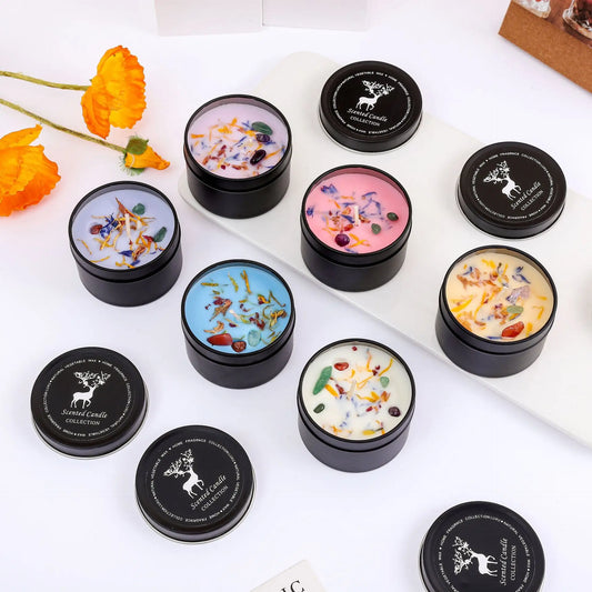 Bougie Parfumée Naturelle aux Fleurs Séchées