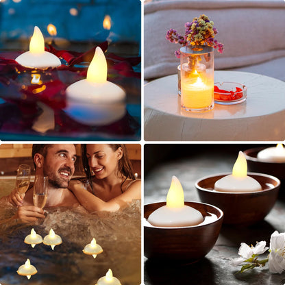 Lot de 12 Bougies LED Flottantes Étanche