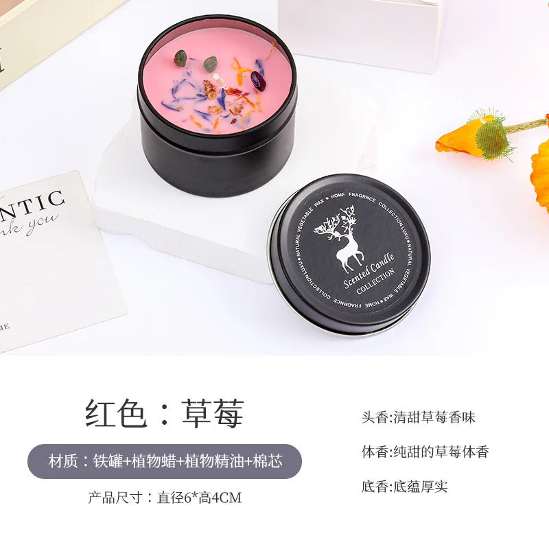 Bougie Parfumée Naturelle aux Fleurs Séchées