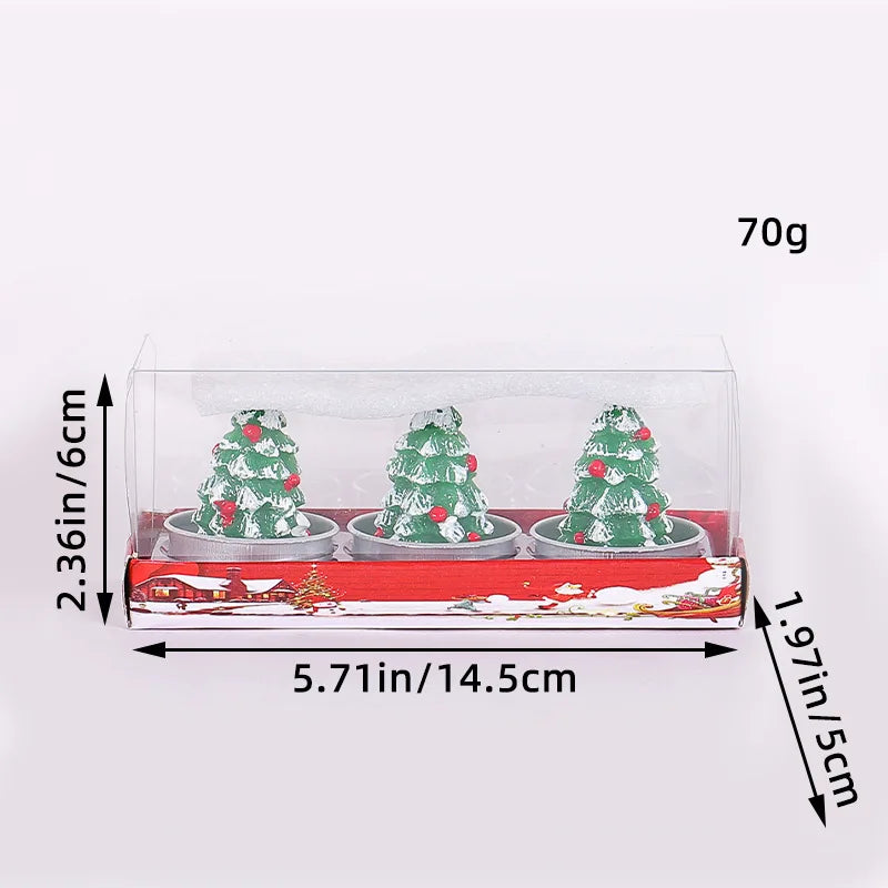 Bougies de Noël Festives - Lot de 3
