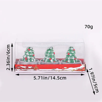 Bougies de Noël Festives - Lot de 3