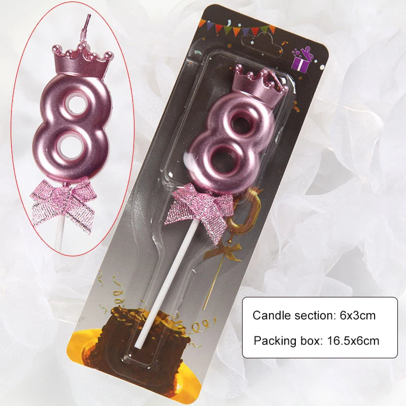 Bougie Anniversaire Couronne & Nœud Papillon Chic