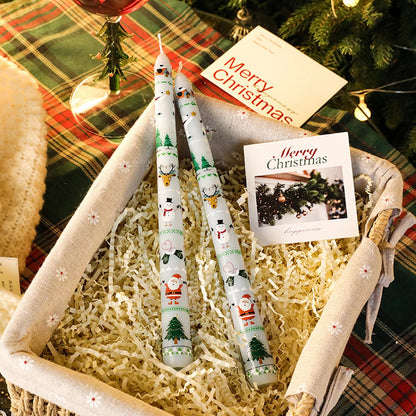 Lot de 2 Bougies de Noël Hautes 25cm - Décoration Festive