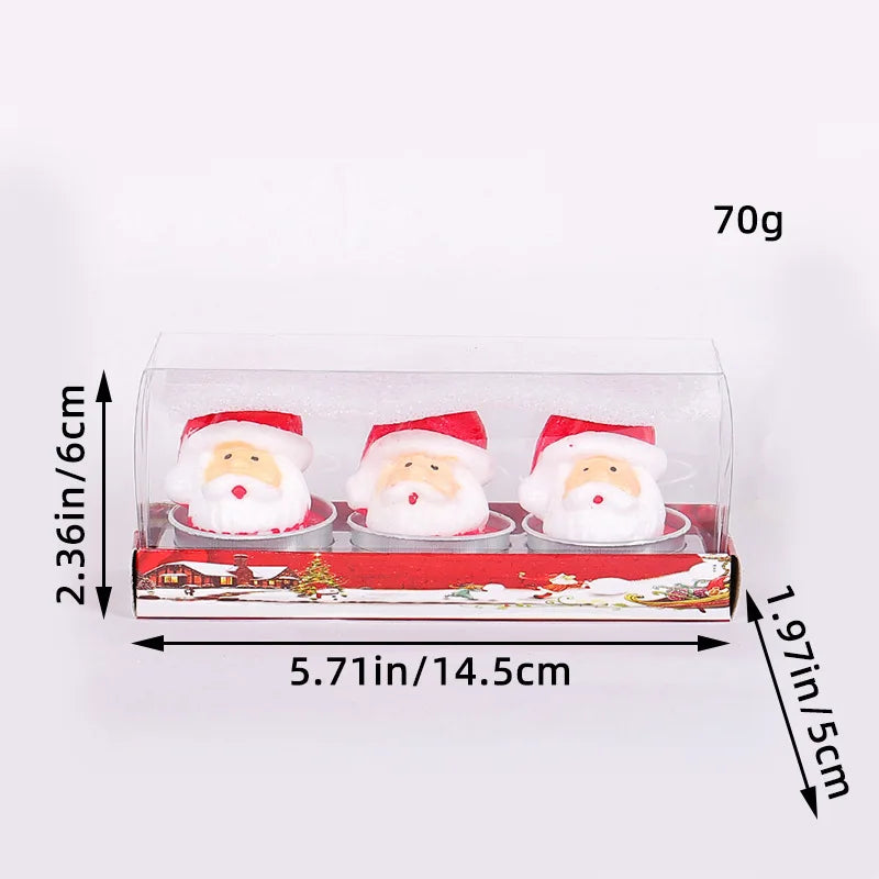 Bougies de Noël Festives - Lot de 3