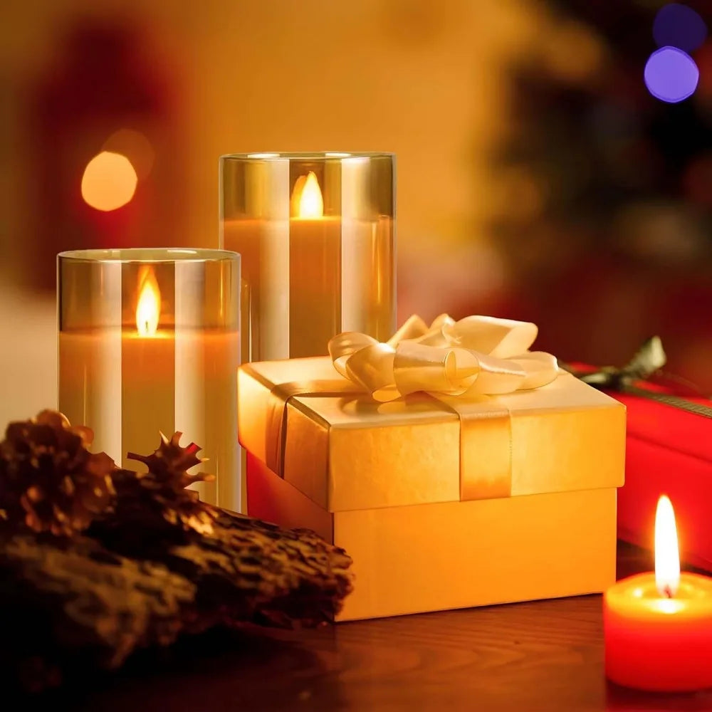 Set 3 Bougies LED Acryliques avec Télécommande