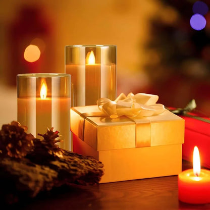 Set 3 Bougies LED Acryliques avec Télécommande