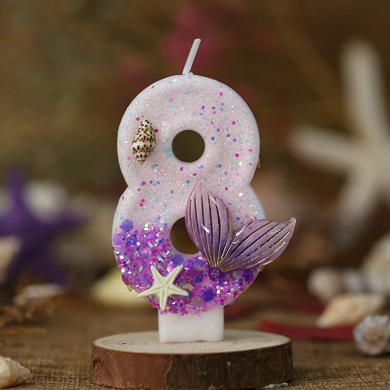 Bougies Magiques Sirène & Étoile de Mer pour Anniversaire