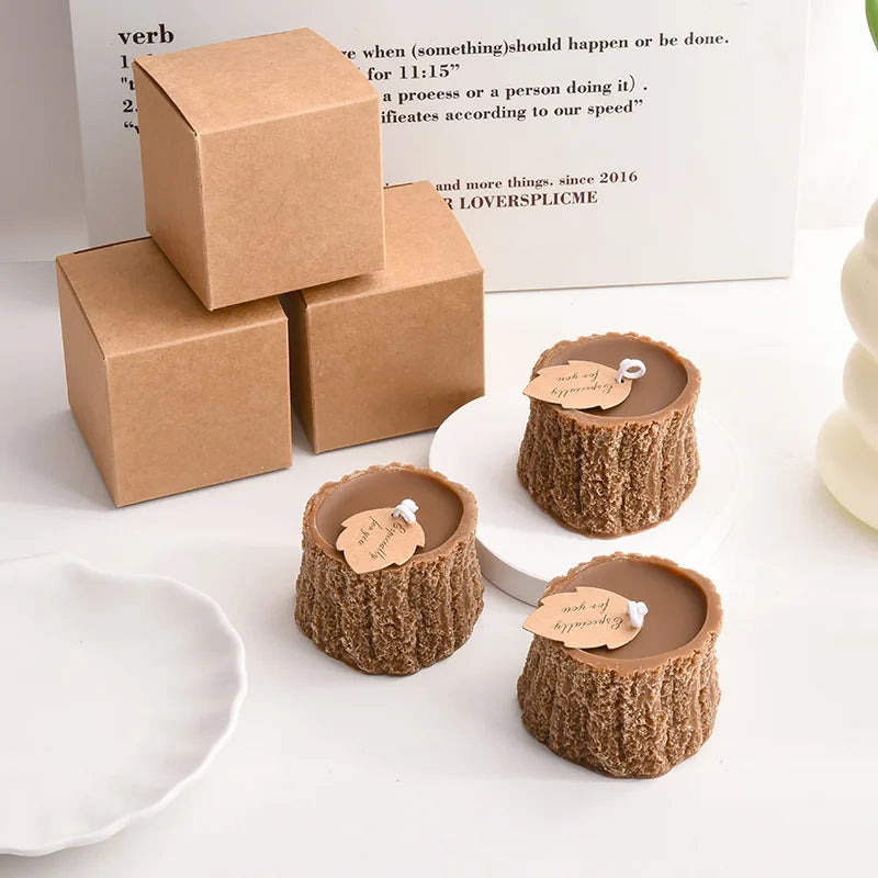 Bougie Parfumée Design Souche d'Arbre