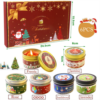 Bougie Parfumée Noël UDOCOOL aux Fleurs Séchées