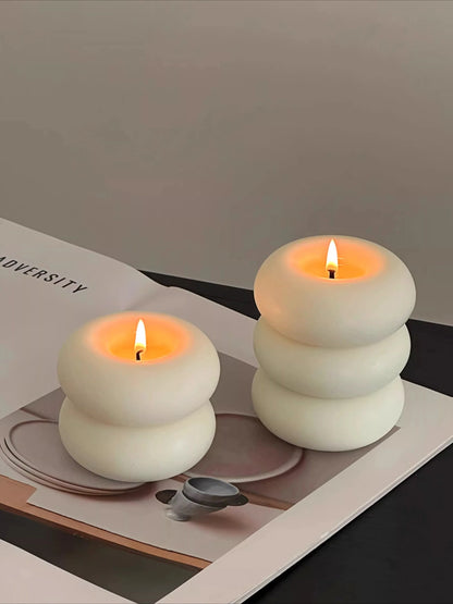 Bougie Donut Artisanale Parfumée Cire d'Abeille
