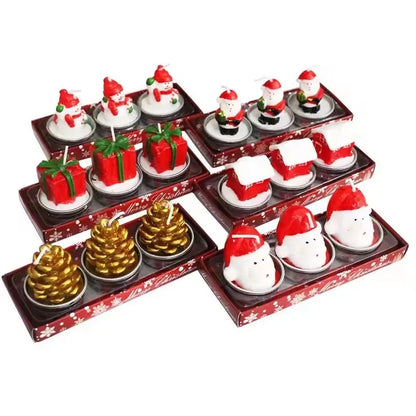 Bougies de Noël Festives - Lot de 3
