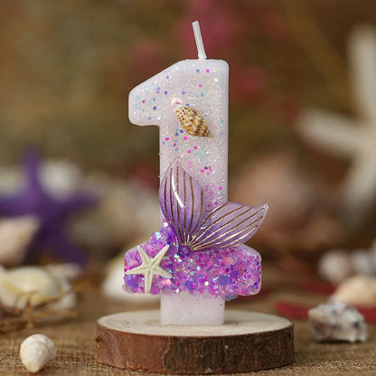 Bougies Magiques Sirène & Étoile de Mer pour Anniversaire
