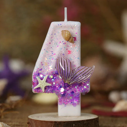 Bougies Magiques Sirène & Étoile de Mer pour Anniversaire