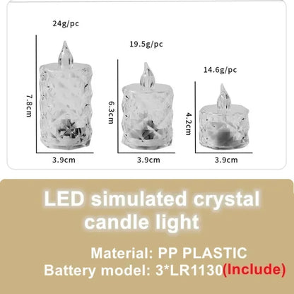 Bougie LED Cristalline Lumière Chaude 2200K