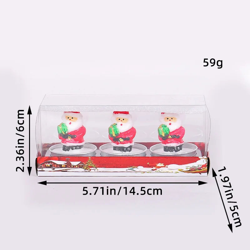 Bougies de Noël Festives - Lot de 3
