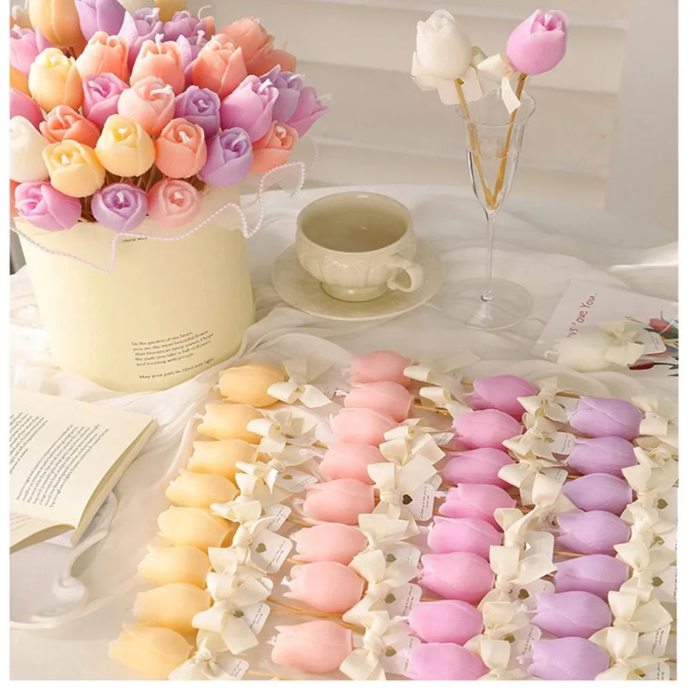 Bougie Parfumée Tulipe 3D Décorative