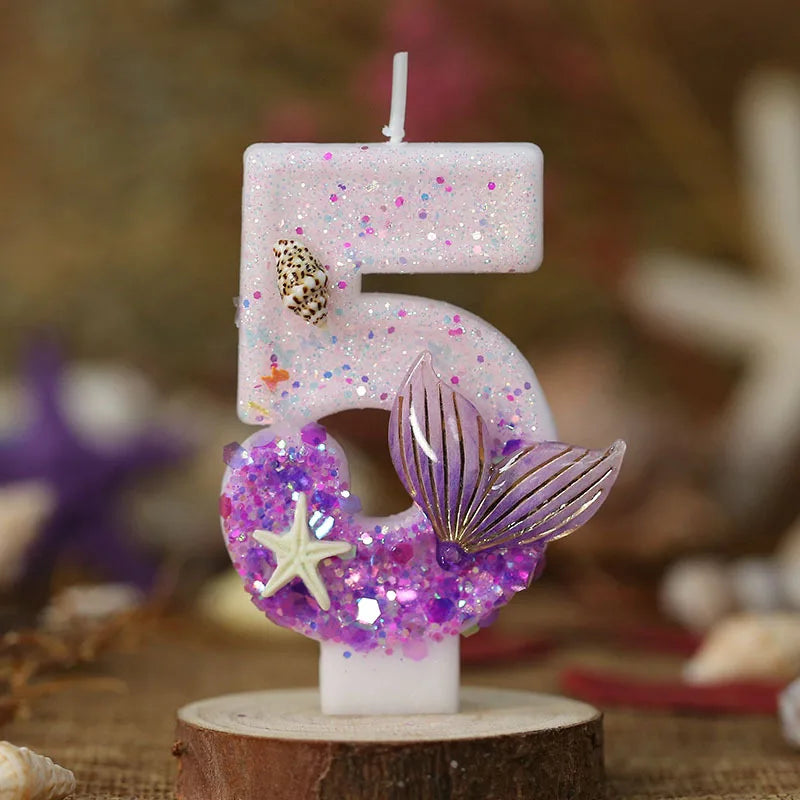 Bougies Magiques Sirène & Étoile de Mer pour Anniversaire