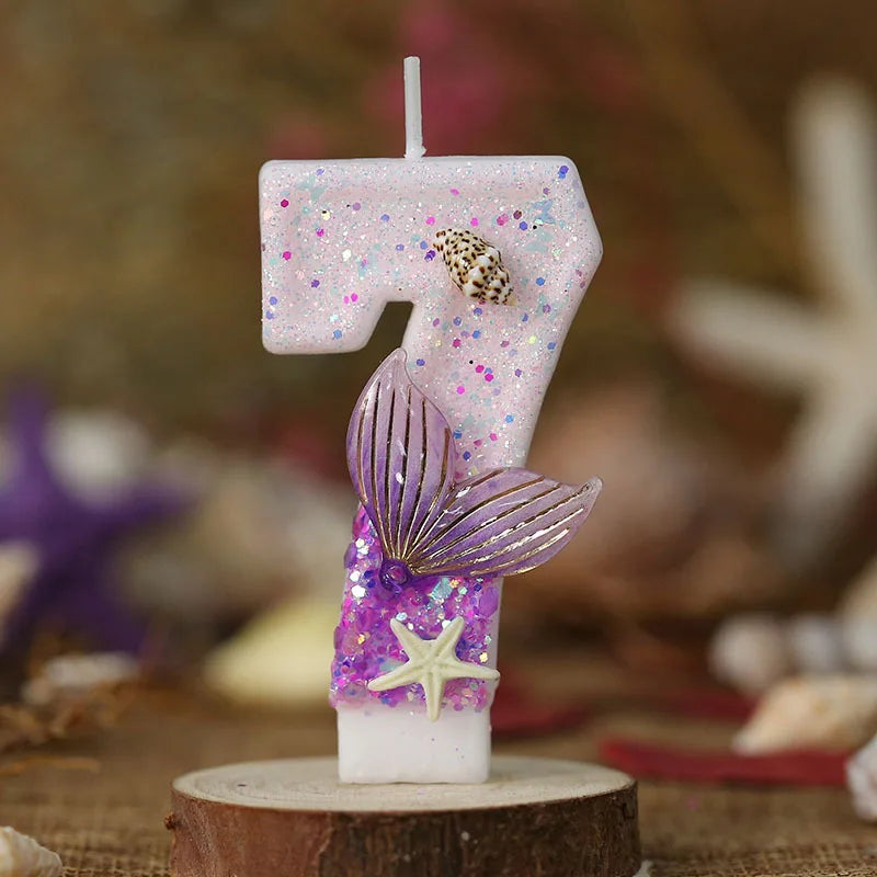 Bougies Magiques Sirène & Étoile de Mer pour Anniversaire