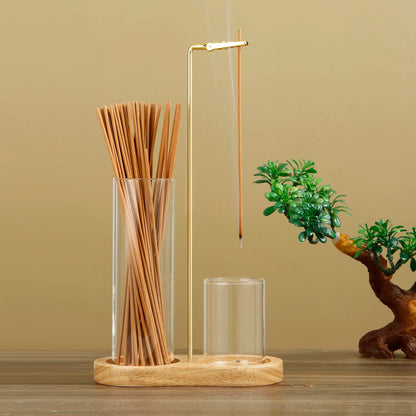 Porte-encens 2 en 1 Bois & Verre - Ambiance Zen