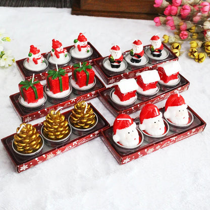 Bougies de Noël Festives - Lot de 3