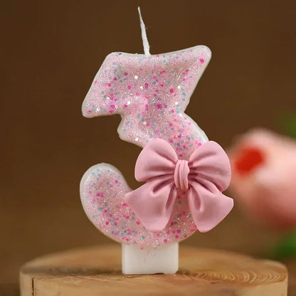 Bougie Anniversaire Pailletée Chiffre 3D