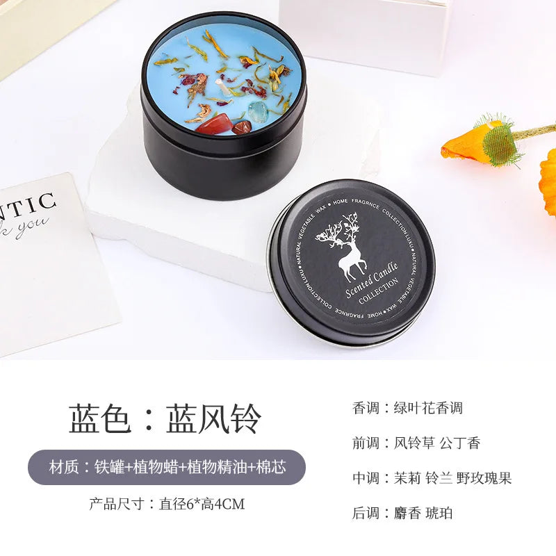 Bougie Parfumée Naturelle aux Fleurs Séchées