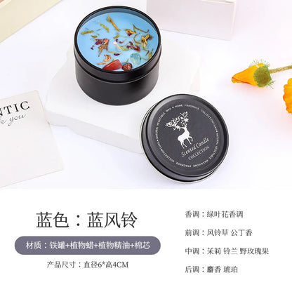 Bougie Parfumée Naturelle aux Fleurs Séchées