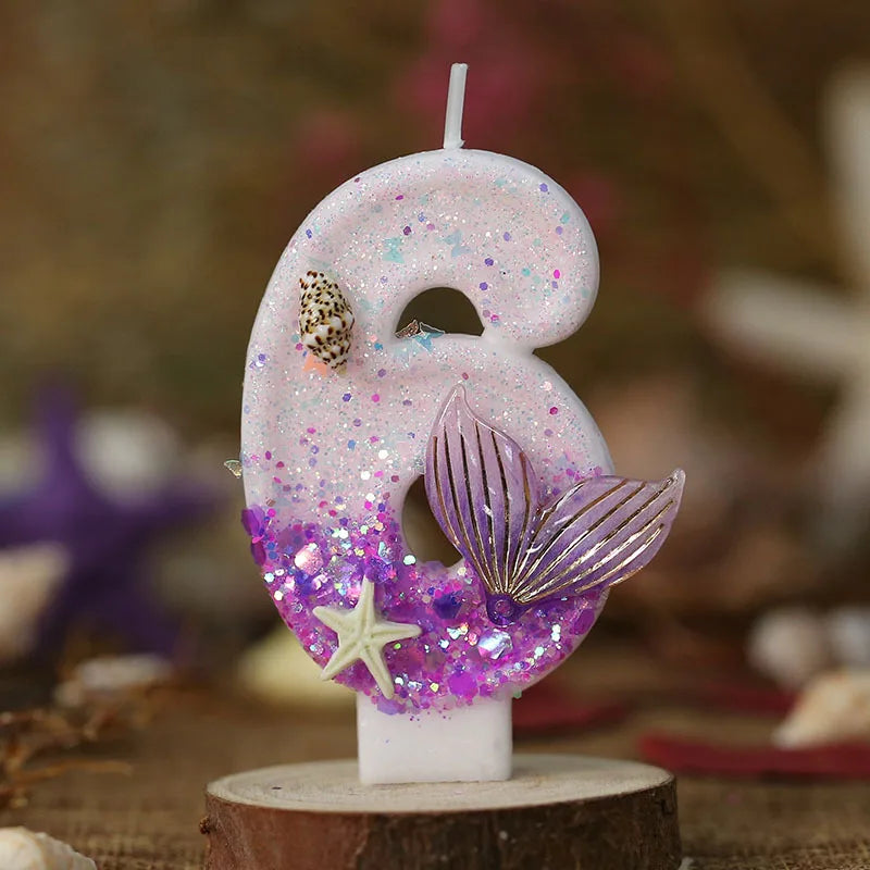 Bougies Magiques Sirène & Étoile de Mer pour Anniversaire