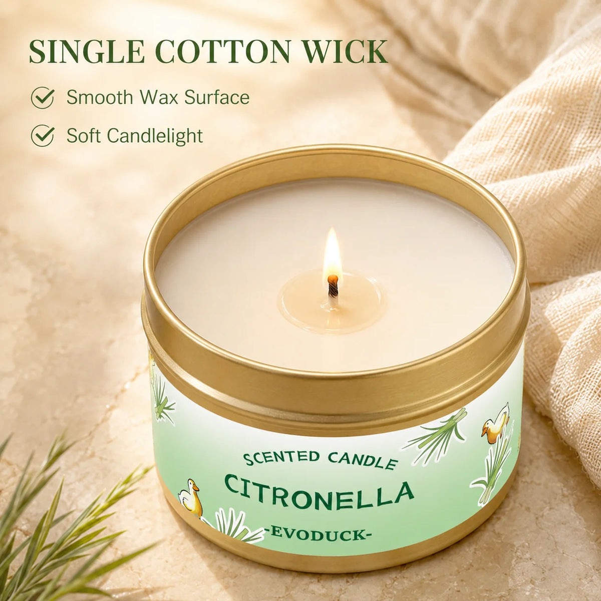Bougie Citronnelle Lemongrass : Anti-Moustiques & Parfum d'Été