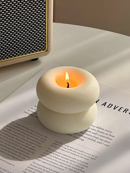 Bougie Donut Artisanale Parfumée Cire d'Abeille