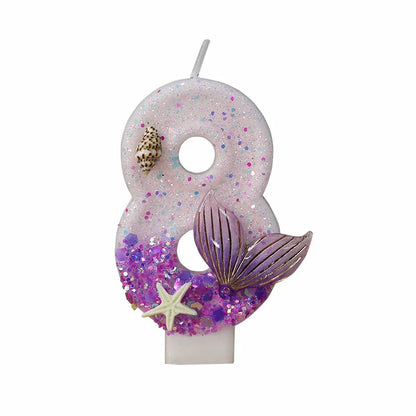 Bougies Magiques Sirène & Étoile de Mer pour Anniversaire