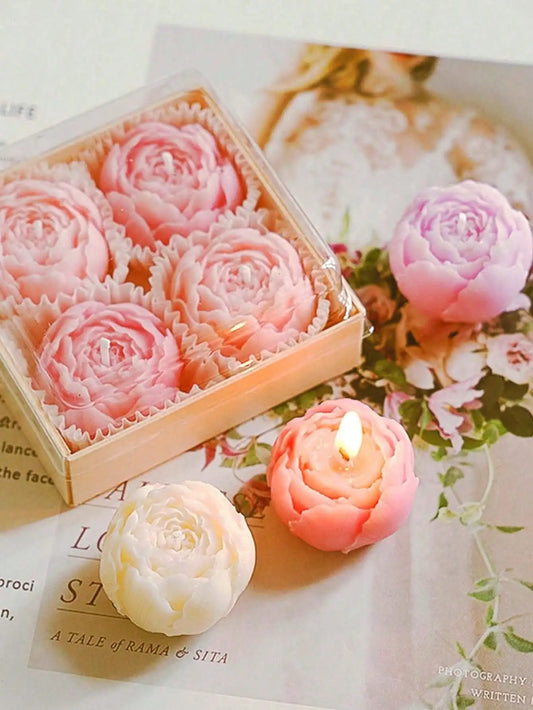 Bougie Rose Parfumée Artisanale en Cire de Soja