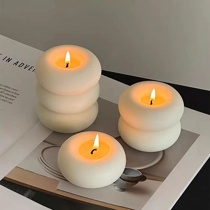 Bougie Donut Artisanale Parfumée Cire d'Abeille