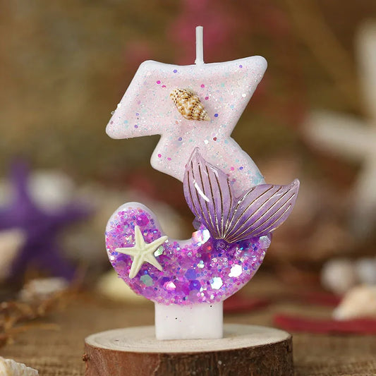 Bougies Magiques Sirène & Étoile de Mer pour Anniversaire