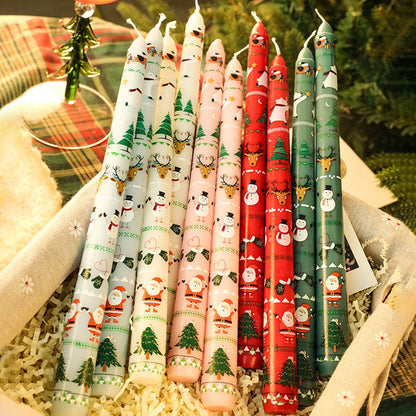 Lot de 2 Bougies de Noël Hautes 25cm - Décoration Festive