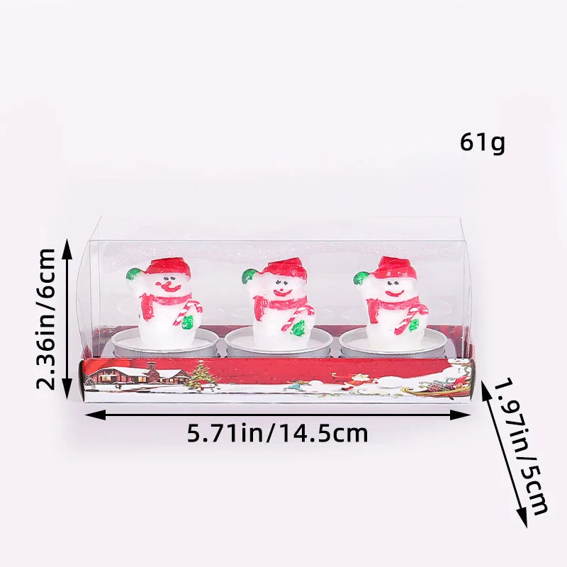 Bougies de Noël Festives - Lot de 3