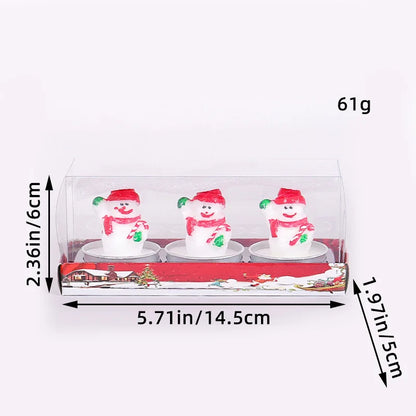 Bougies de Noël Festives - Lot de 3