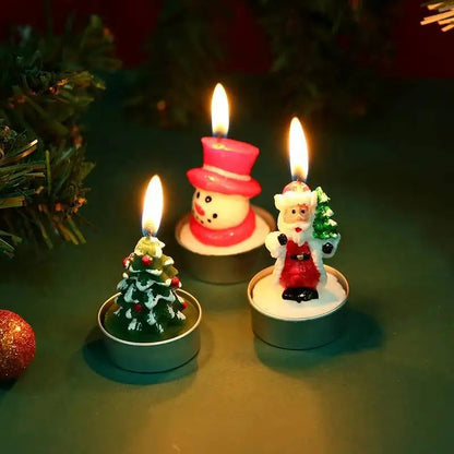 Lot de 12 Bougies de Noël Parfumées Sans Fumée