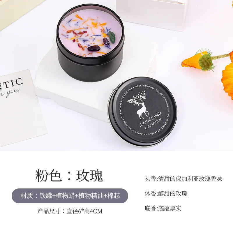 Bougie Parfumée Naturelle aux Fleurs Séchées