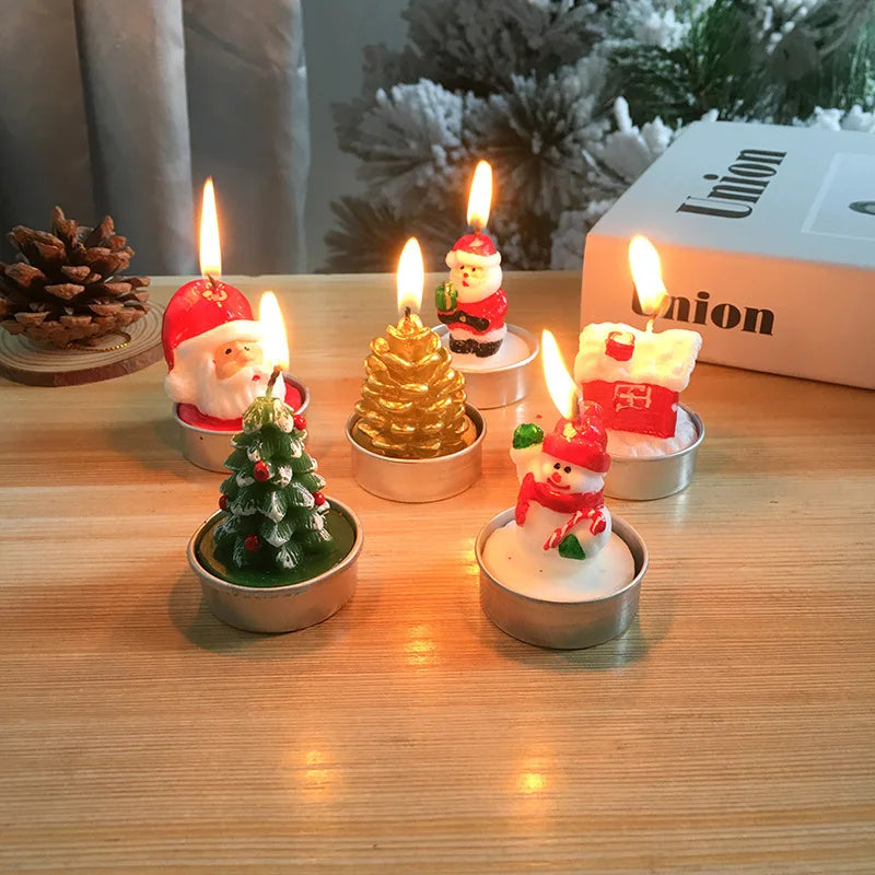 Bougies de Noël Festives - Lot de 3