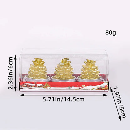 Bougies de Noël Festives - Lot de 3