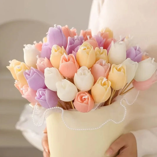 Bougie Parfumée Tulipe 3D Décorative