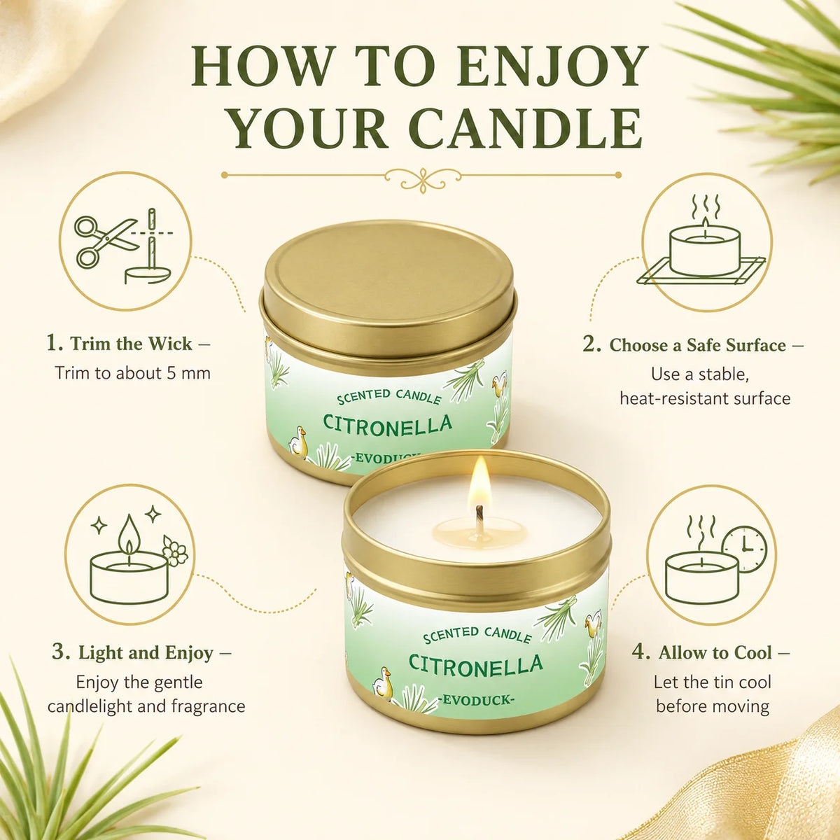 Bougie Citronnelle Lemongrass : Anti-Moustiques & Parfum d'Été