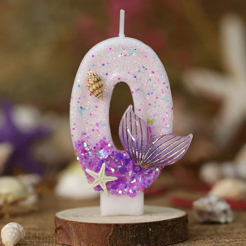 Bougies Magiques Sirène & Étoile de Mer pour Anniversaire