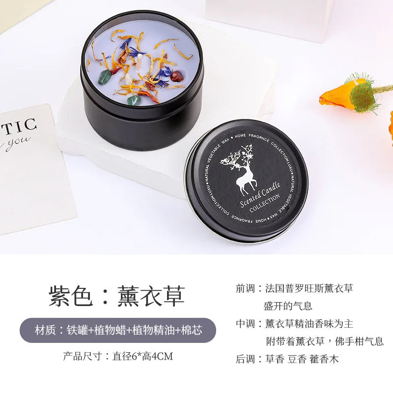 Bougie Parfumée Naturelle aux Fleurs Séchées