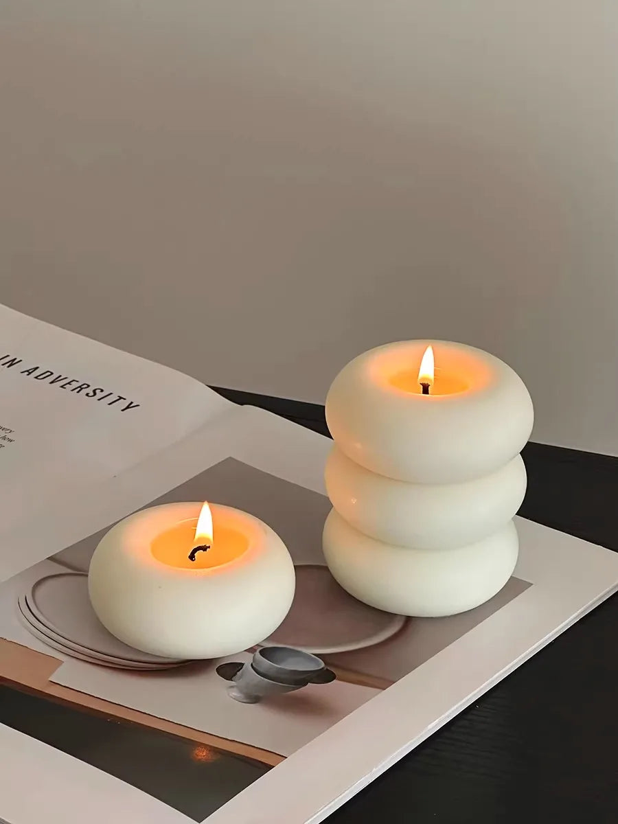 Bougie Donut Artisanale Parfumée Cire d'Abeille