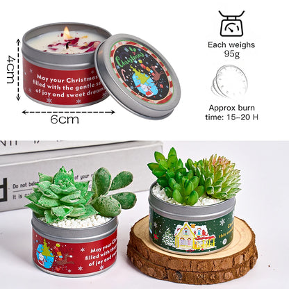 Bougie Parfumée Noël UDOCOOL aux Fleurs Séchées