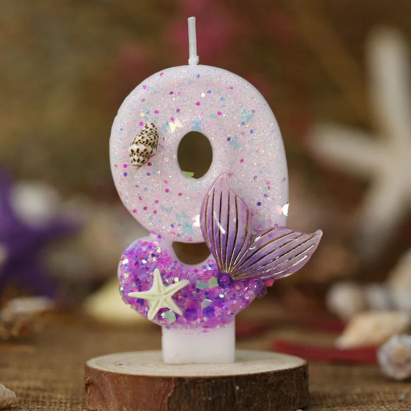 Bougies Magiques Sirène & Étoile de Mer pour Anniversaire