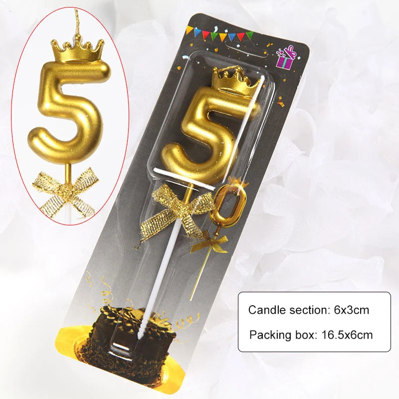 Bougie Anniversaire Couronne & Nœud Papillon Chic
